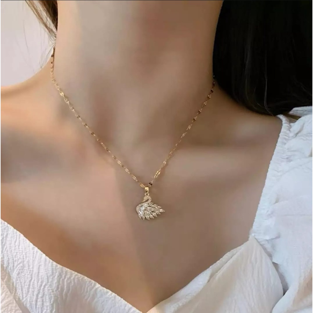 Kalung Titanium Rantai Rose Gold Liontin Bulgari Rose Gold / Accesories Fashion Titanium Asli Anti Luntur / Kalung Lapis Emas 18K / Terbaru