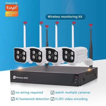 Paket Camera NVR Kit Tuya Smart Life Wireless 4/8 CH 1080P