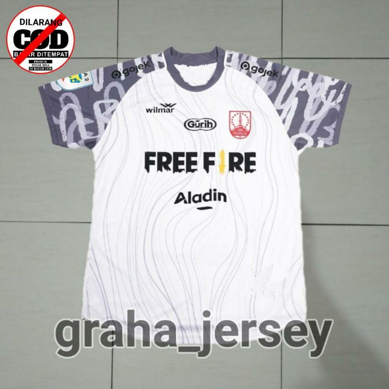 Jersey Persis Solo 2021 - 2022 Liga 2 Away Putih Lurik Terbaru Printing Lokal