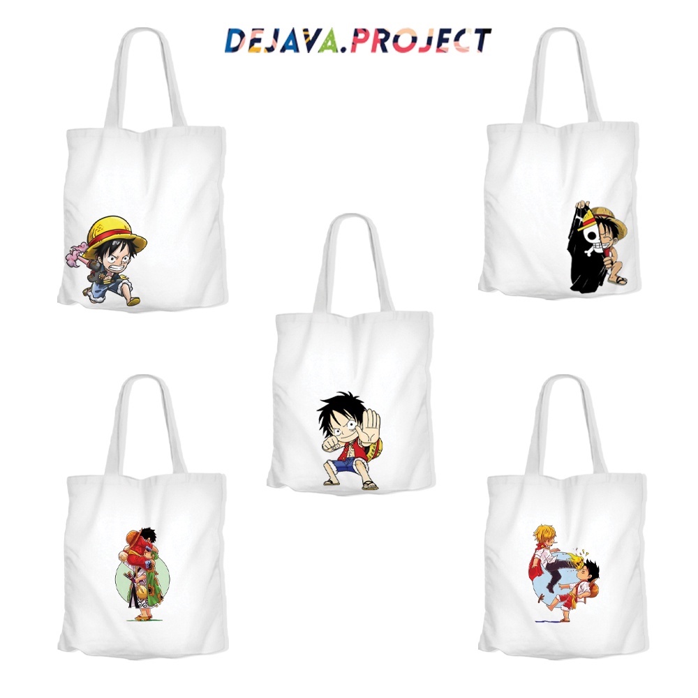 TERBARU TOTEBAG KANVAS ORIGINAL DEJAVA TOTEBAG KANVAS TERBAIK ANIME ONE PIECE MONKEY D LUFFY KEREN TERBARU 2022