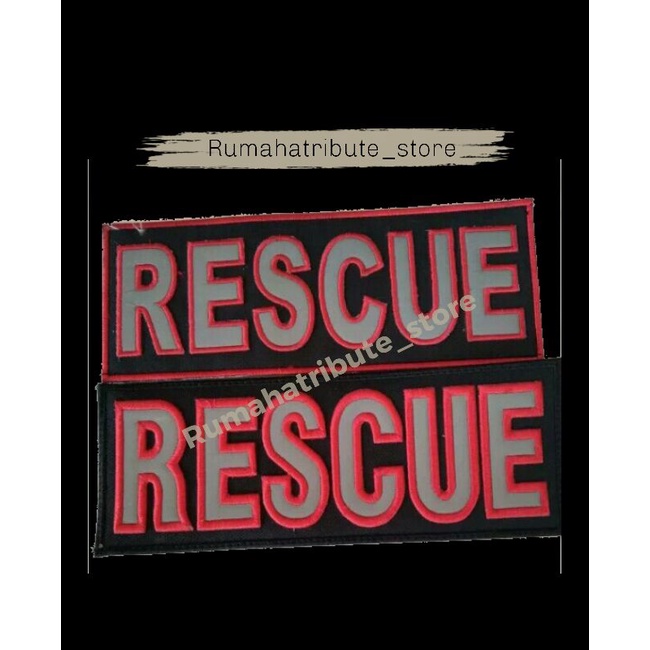 PATCH logo bordir belakang RESCUE