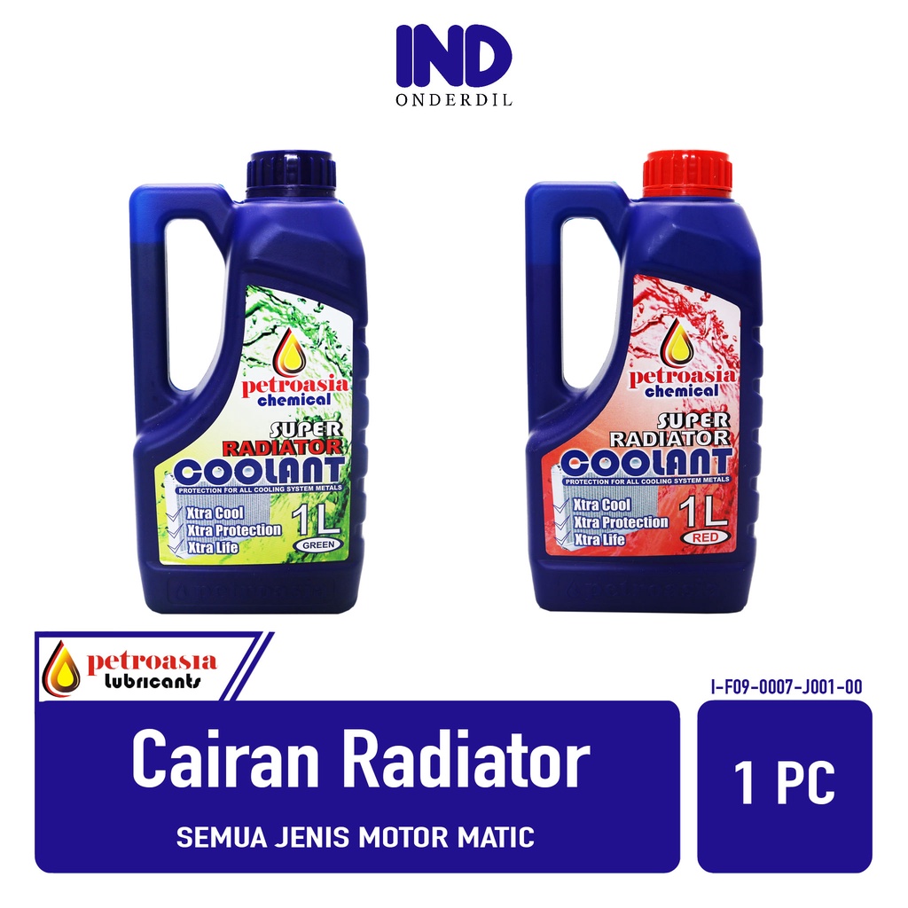 Super-Air-Water-Cairan-Cair Radiator Cool-Coolant Merah-Red-Green-Hijau 1l-1 Liter Merk Petroasia-Petro Asia