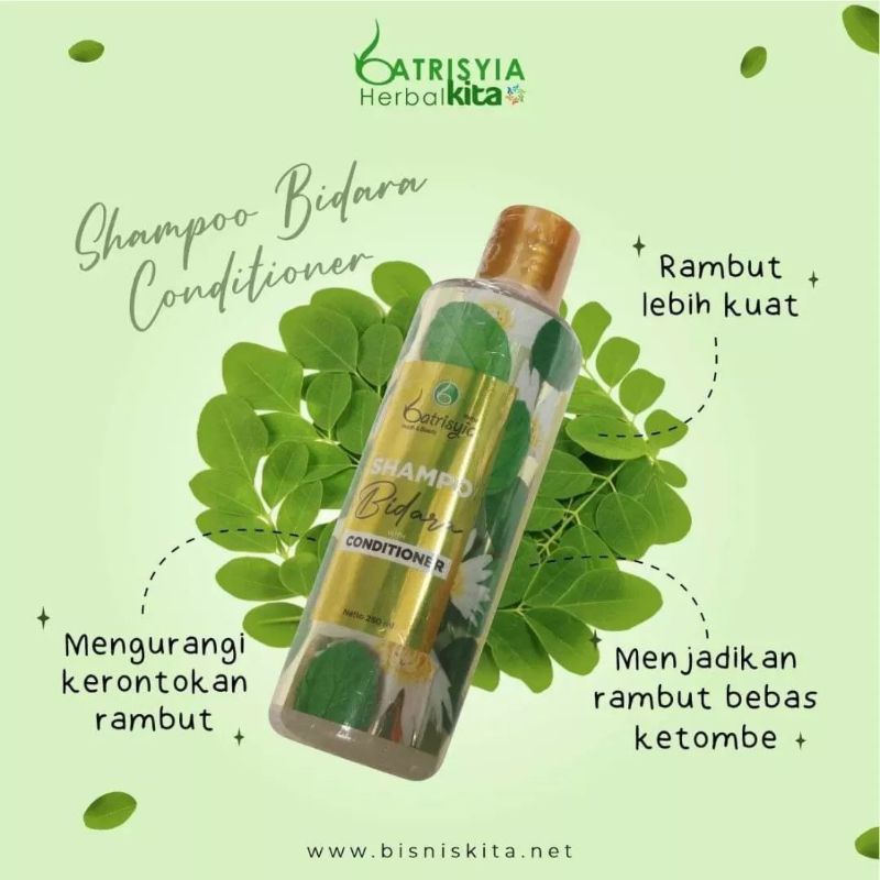 Shampo bidara with conditioner batrisyia herbal/ shampo rontok dan ketombe