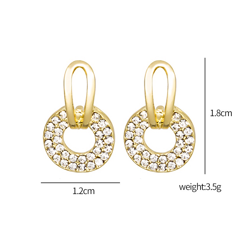 Anting Tusuk Sterling Silver 925 Desain Lingkaran Zicorn Warna Emas Untuk Wanita