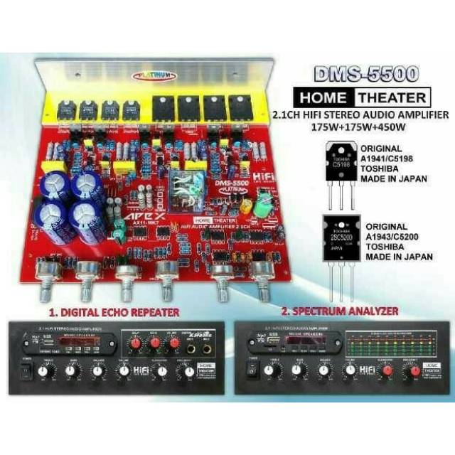 KIT POWER HOME TRATHER 2.1 + DIGITAL ECHO REPEATER + MP3 BLUETOOTH DMS-5500