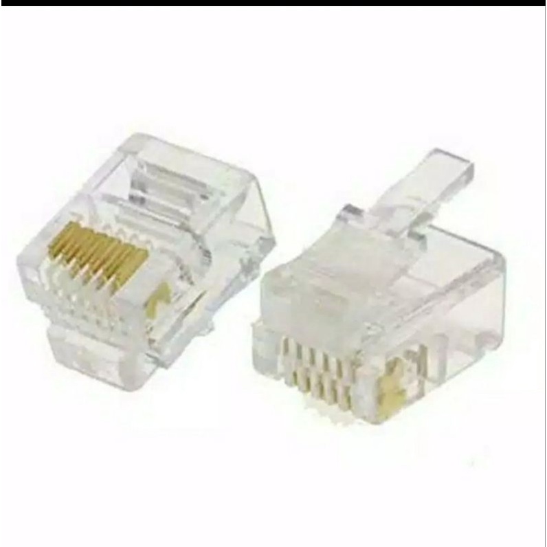 Konektor Kabel Telepon RJ 11 RJ12 6pin connector JACK RJ11 RJ 12 6 pin