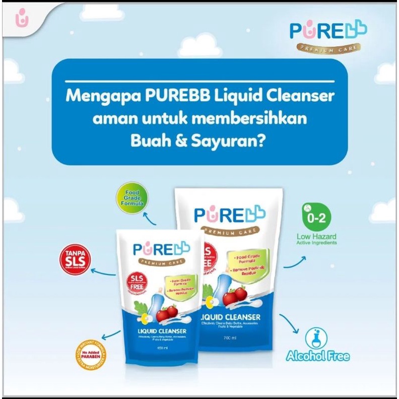 lov me❤️ Pure Liquid Cleanser Premium Baby Care 450ml -sabun pembersih botol dan sayur FREE SLS