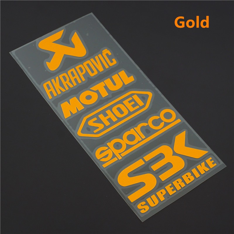 Sticker Decal Reflektor Dekorasi Motor Motif Tulisan AKPAPOVIC MOTUL Shoesi SBK