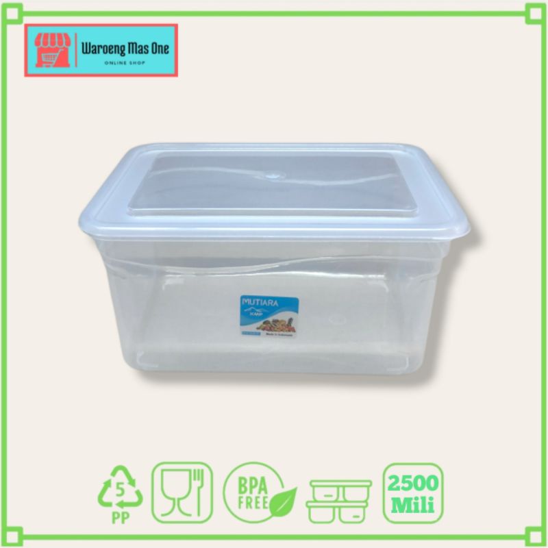 Food Box 2500ml / tempat makanan / tempat donat / kotak makan 2500ml / toples KMP 2500 Natural