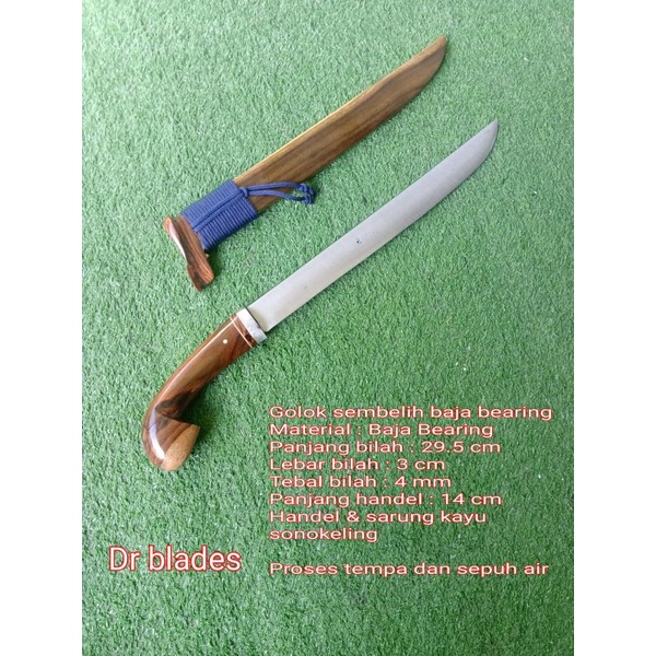 Golsem Hewan Qurban Baja Bearing Kayu Sonokeling Model Lancip Tebal 4 mm