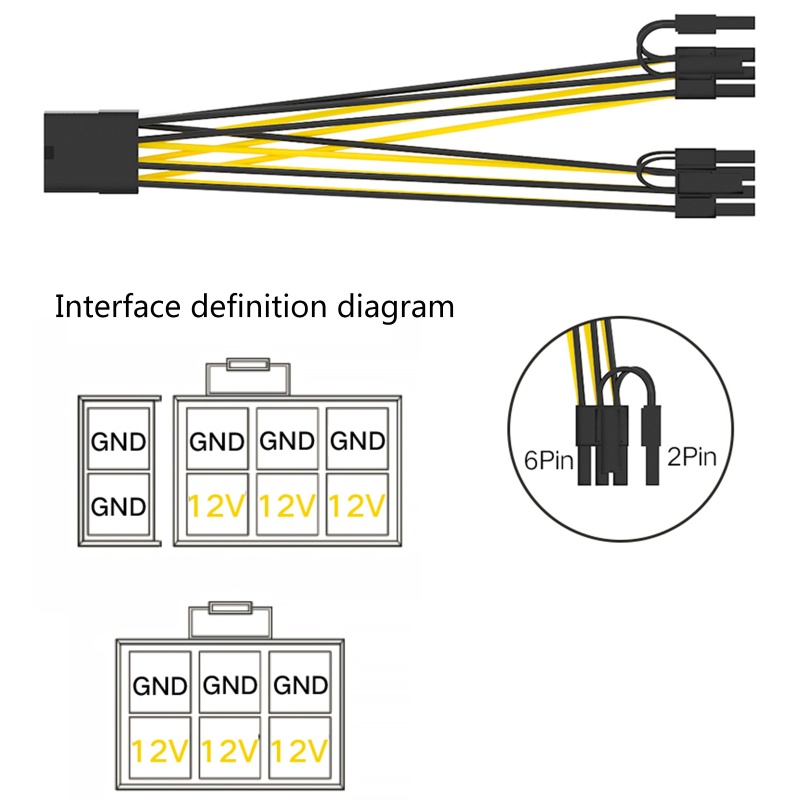 Kabel Adapter Kartu Grafis btsg 8Pin Ke 8Pin Daya 8Pin Female Ke6+2Pin Male Cord