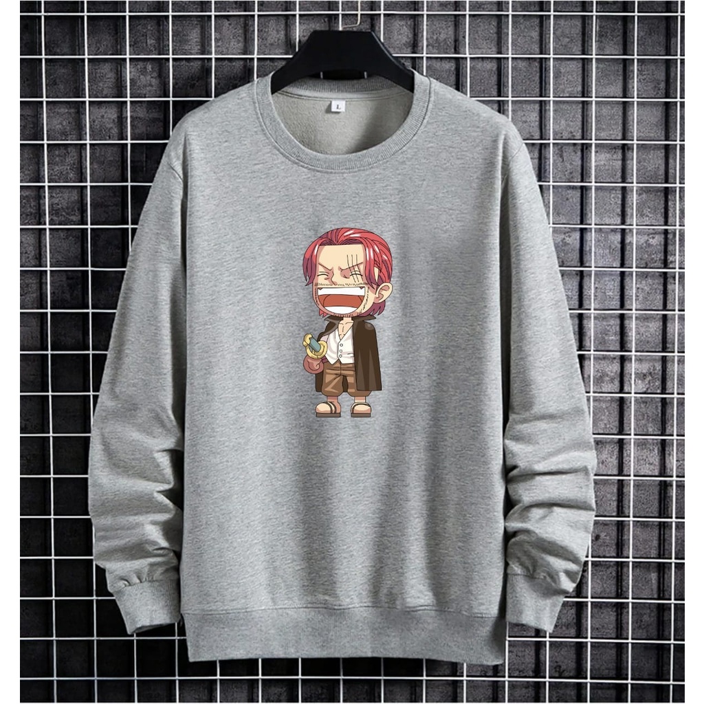 JOSJOLI_STORE/Sweater Lambang Piratte dan Shanks/Atasan Pria Dewasa Lengan Panjang/L XL