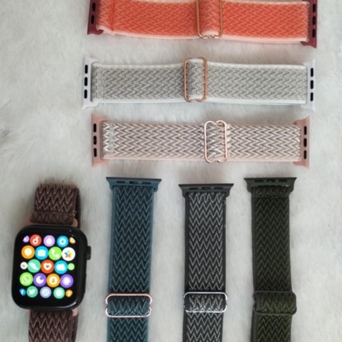 Strap Apple Watch Nylon Elastis Adjustable Stretchable Solo Loop Sport Band iWatch Series 1/2/3/4/5/6/7/8/se/ultra