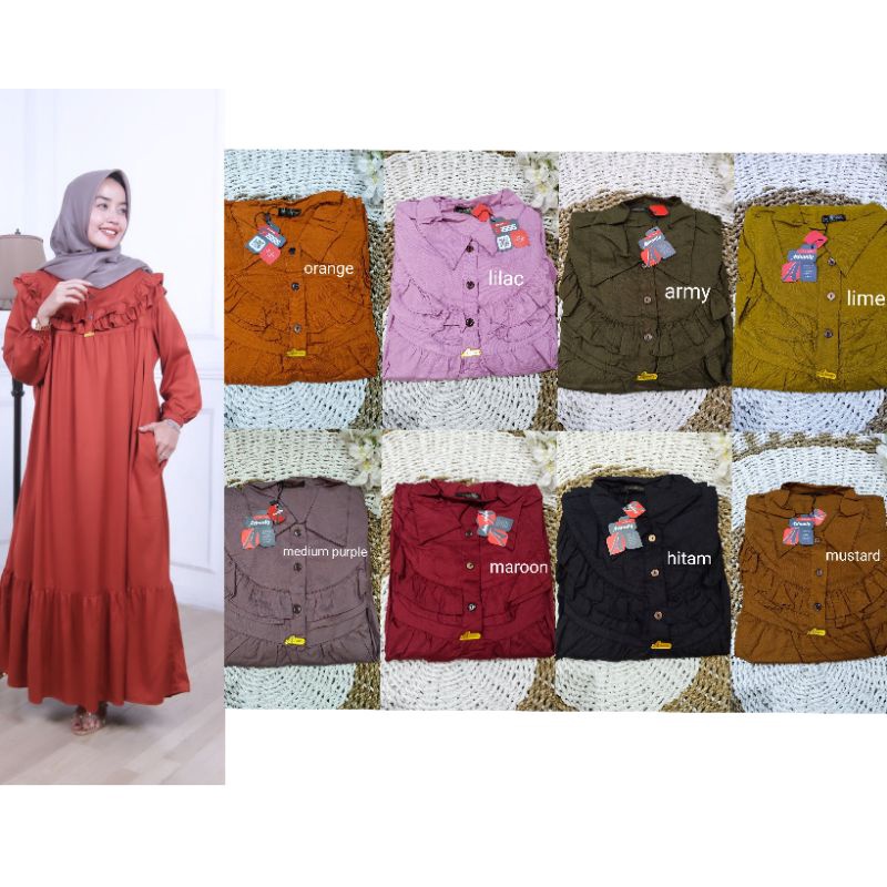 TERBARU MIDI DRES ASANTY MODEL REMPEL