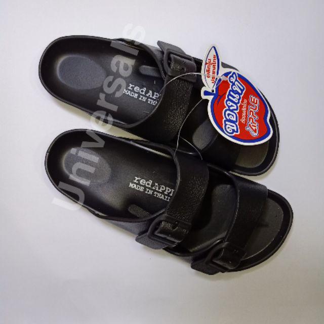 RED APPLE SANDAL DOUBLE STRAP UNISEX ORIGINAL THAILAND MURAH - BG2562 QR0255-BLACK