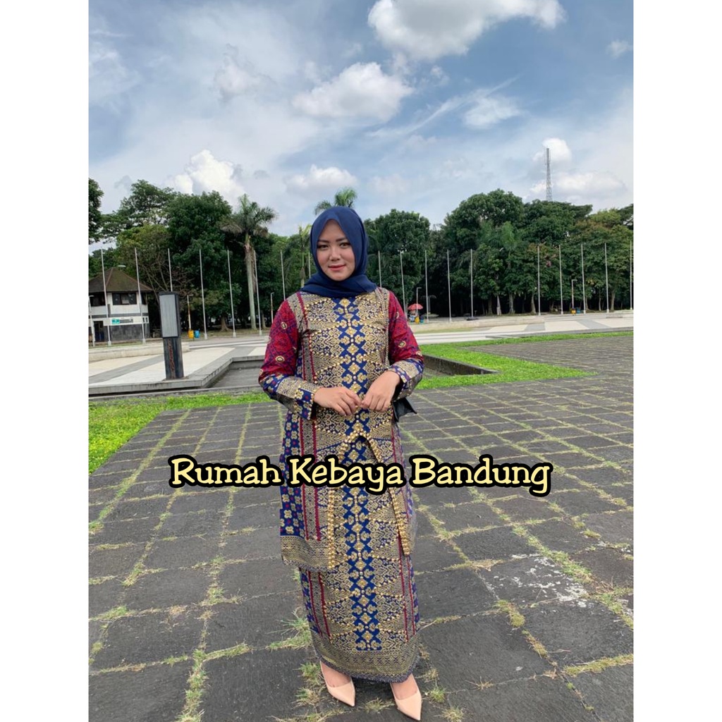 SETELAN MELISA TUNIK  SONGKET  ATASAN DAN ROK BATIK JUPRI RUMAH KEBAYA BANDUNG BATIK COUPLE SONGKET PALEMBANG RUMAH SONGKET BANDUNG