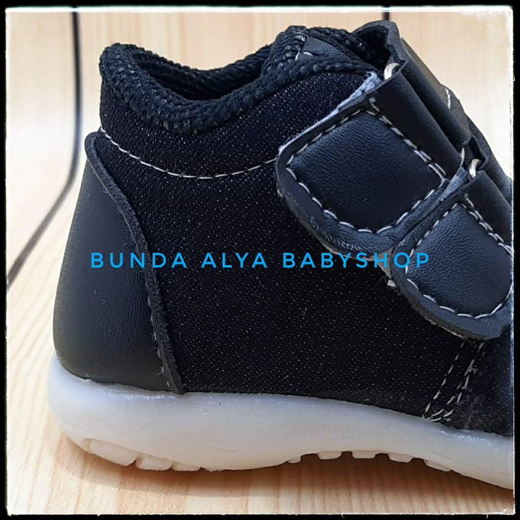 Sepatu Anak Laki Usia 1 2 3 4 Tahun Size 22 - 30 -Sepatu Boots Anak Cowok Jeans Kombinasi HITAM SALE