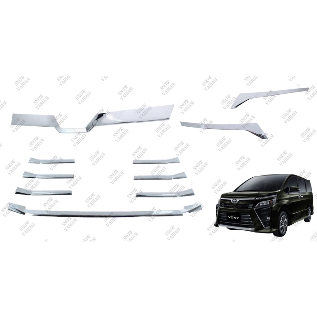 Paket List Garnish Depan Radiator Toyota Voxy 2017 2022 Chrome JSL