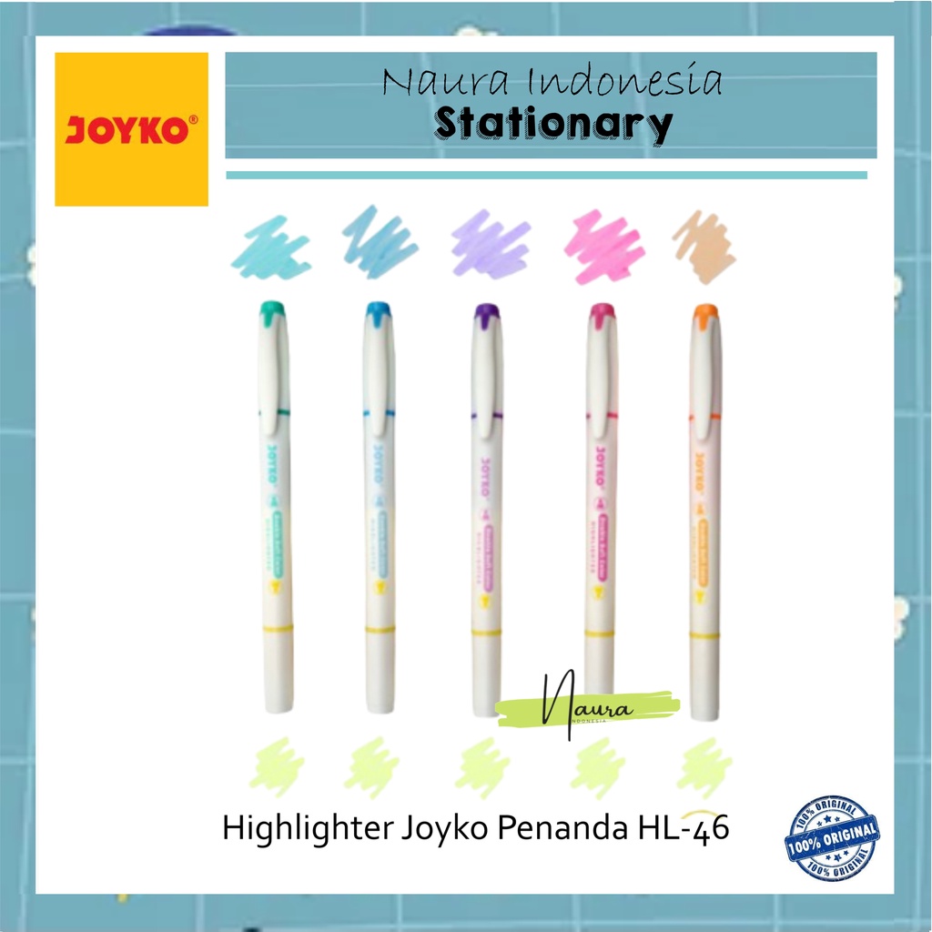 

Highlighter Penanda Joyko HL-46 1 Set 5 Pcs 6 Warna