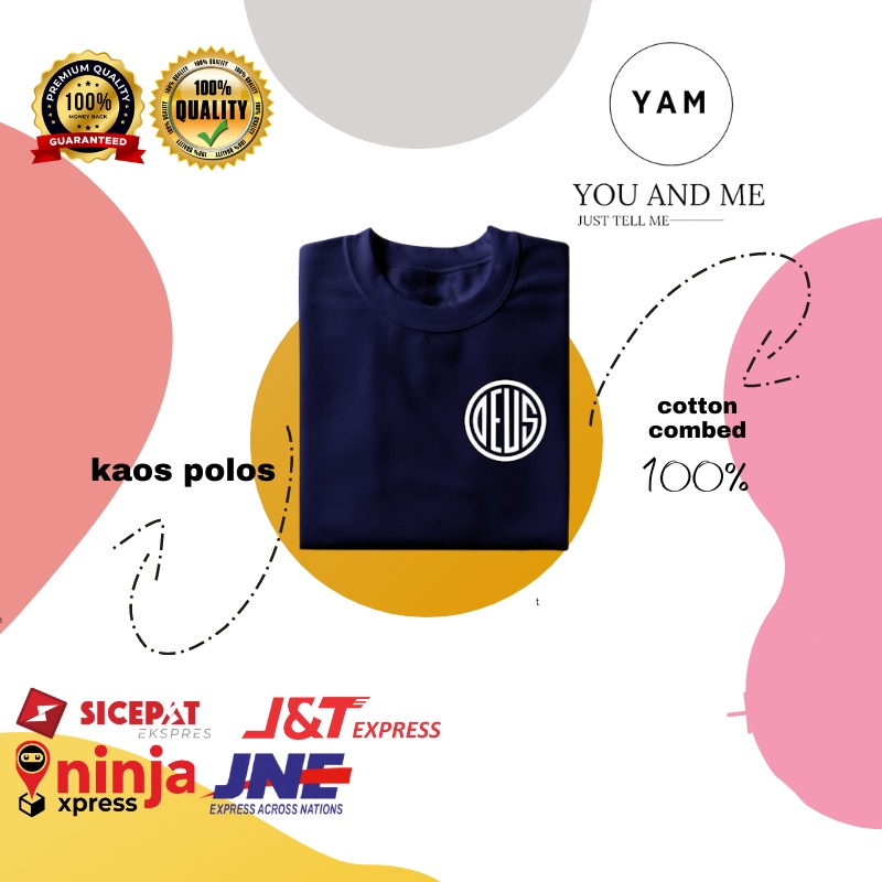Fashion Pakaian Baju Atasan Kaos Kerah Polos Polo Oblong Distro Lengan Pendek Premium Cotton Combed 