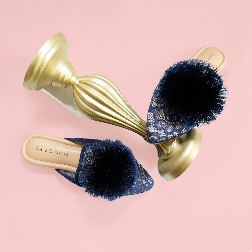 LACE LYNELLE MULES NESYA POMPOM
