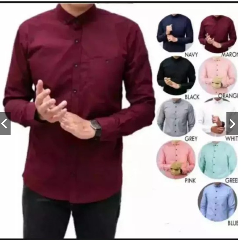 PROMO TERLARIS DAN TERMURAH DI SHOPEE&gt;&gt;&gt;kemeja Polos Pria Lengan Panjang Distro Best Seller, kemeja pria lengan panjang / premiu