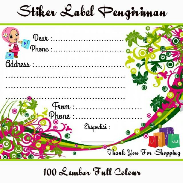 

Stiker Label Pengiriman 7X10 CM Isi 100 - Request Nama Toko & No Wa