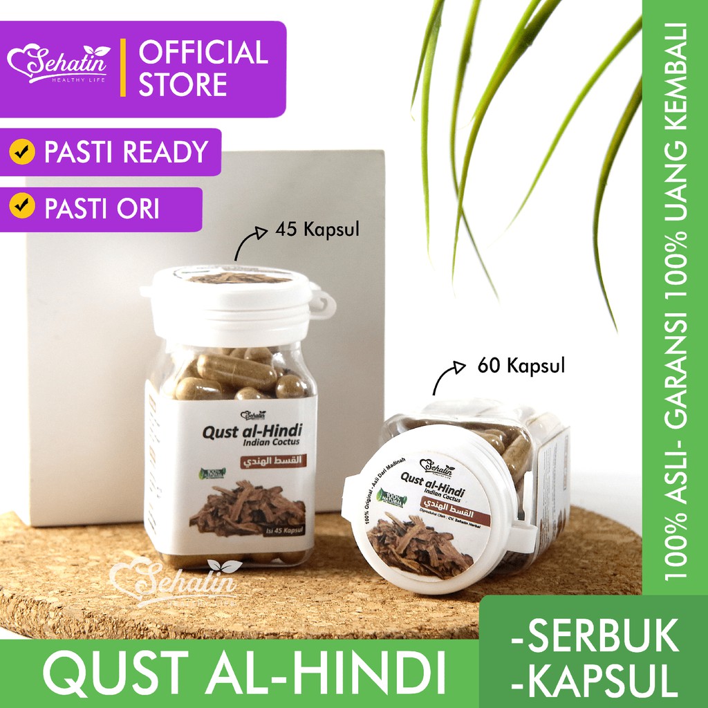 Sehatin Quts Alhindi Asli Qust Al Hindi Qist Hindi Kayu India Original Bubuk Kapsul Qust Hindi