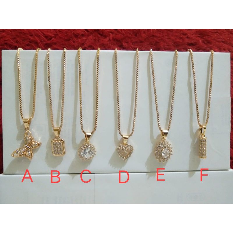 kalung xuping emas model Itali plus liontin cantik