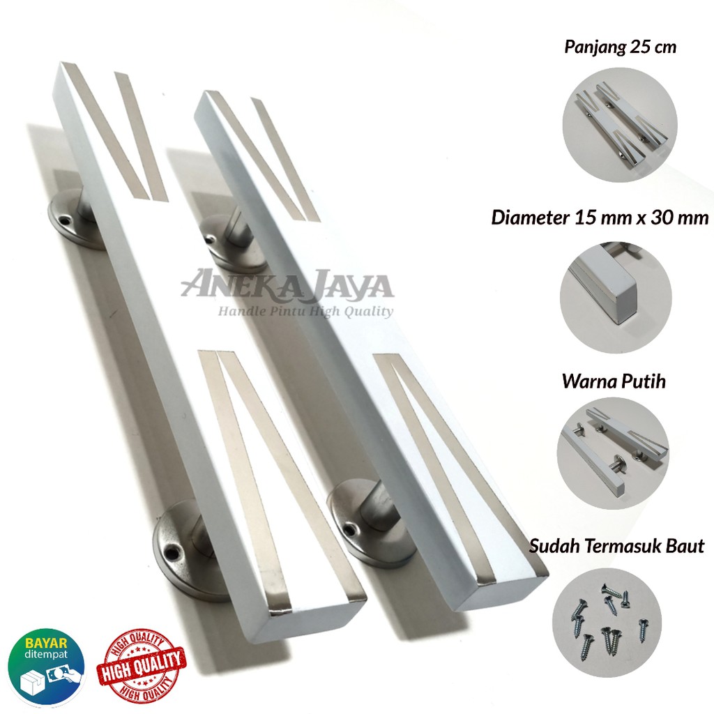 Handle Pintu rumah 25 cm / Tarikan Pintu / gagang pintu Pegangan Pintu rumah minimalis putih