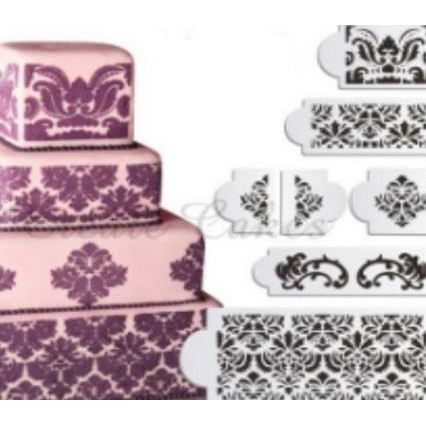 

Plastic Stencil - Stensil Dekorasi Cake Motif Lace Flower (7pcs) Ver.2