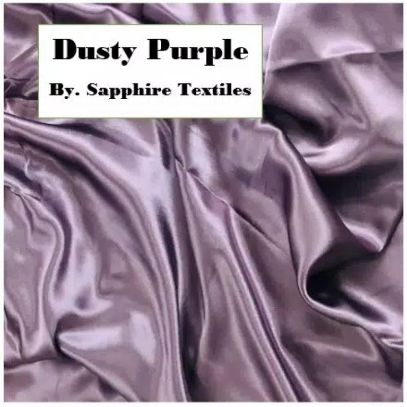 1Meter Kain Satin Silk Kilap Premium Jakarta Maxmara Lux (Jenis Bahan) Satin Bridesmaid Saten Silk Premium Kilap Bahan Satin Silk Charmuse Meteran Grosir Murah dan Bagus-Dusty Purple/Taro