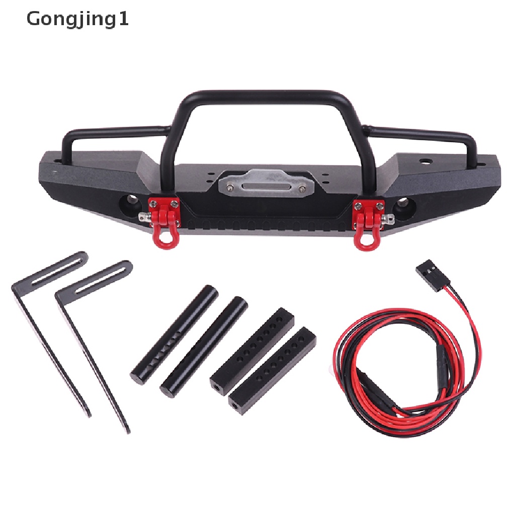 Gongjing1 Bumper Depan / Belakang Bahan Metal Dengan Lampu Led Untuk 1 / 10 RC Crawler Car