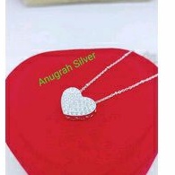 Kalung jedar+liontin tusuk love remaja &amp; dewasa putih perak asli 925/silver lapisan emas putih murni