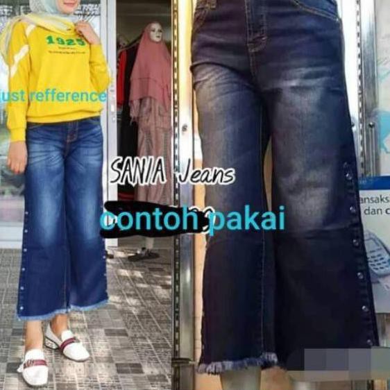 11 11rg 83 Sz 27 30 Celana Kulot Jeans V7 Wanita Import Rawis Bawah Softjeans Stretch Shopee Indonesia