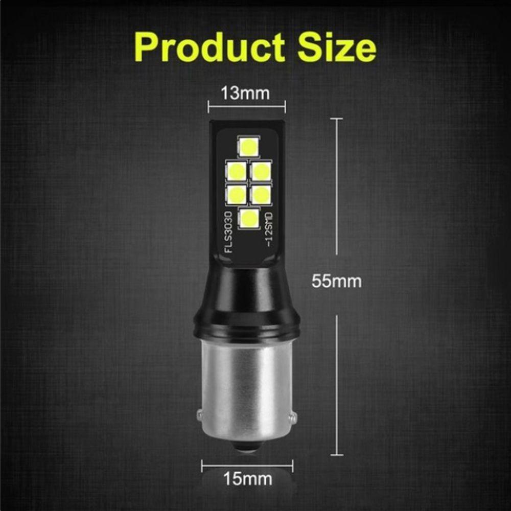 Populer Lampu Kabut Mobil3030 12SMD BA15S P21W LED Bohlam Mundur Cadangan Super Terang