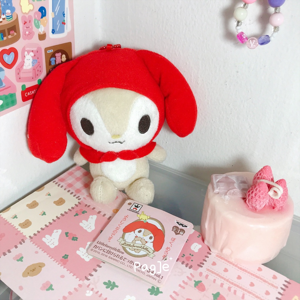 Little Forest Fellow Sanrio Kelinci Merah RARE [New Tag] - Plush Doll Boneka Keyring Ganci