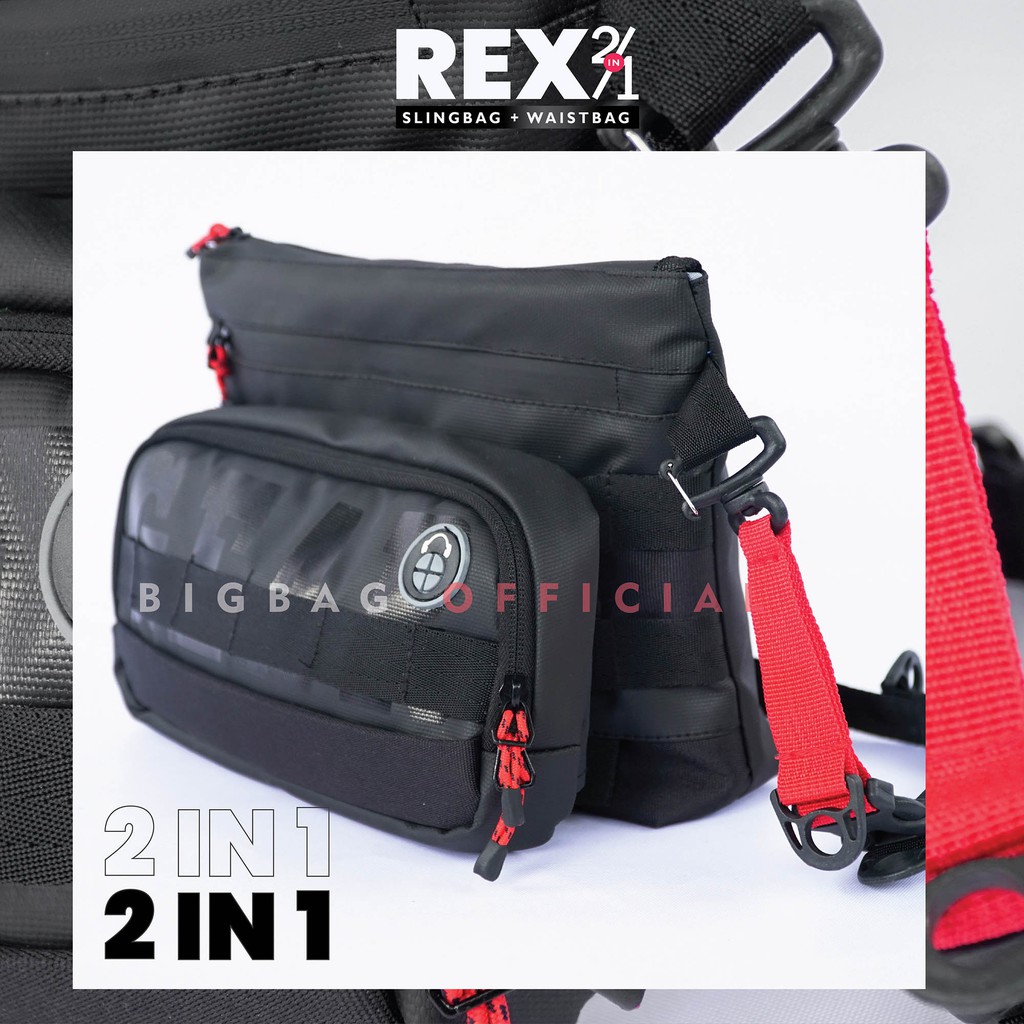 PTS - GEAR BAG NEX 2 in 1 - 13119 Waist bag and Sling bag With Earphohe Hole - Tas Selempang Pria Tas