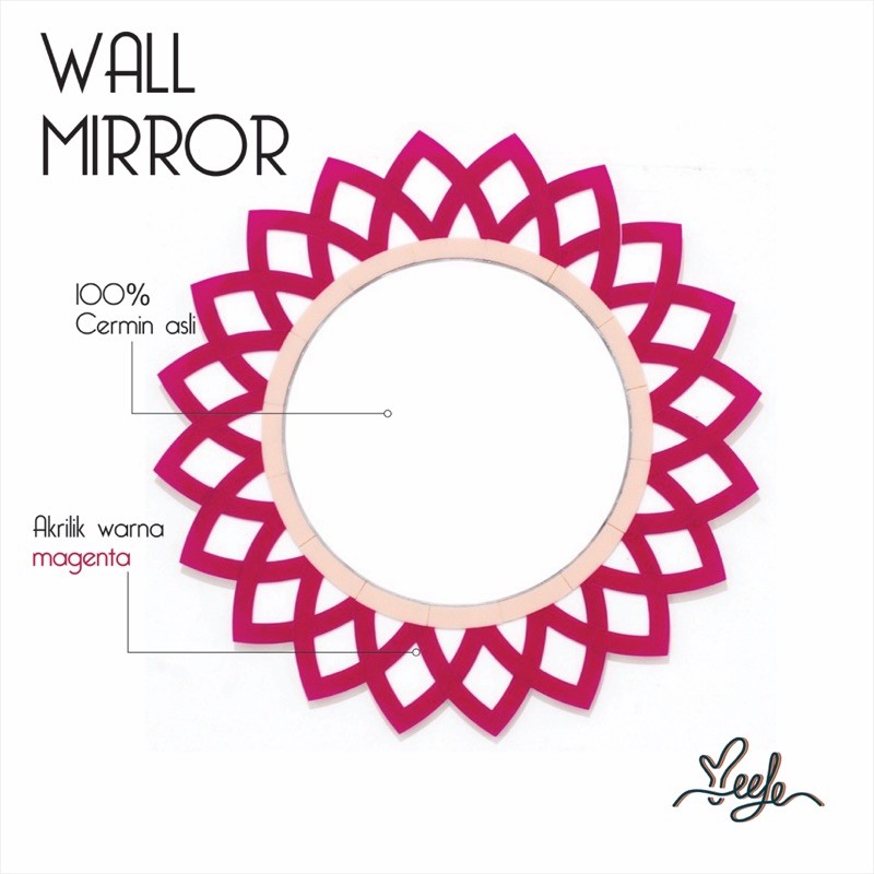 Wall mirror decor,Cermin dinding hias Stars