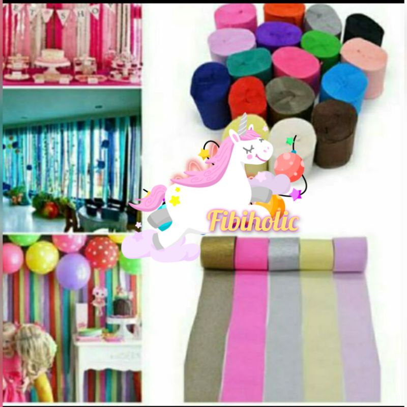 

Kertas krep/paper streamer/dekorasi streamer kertas klep