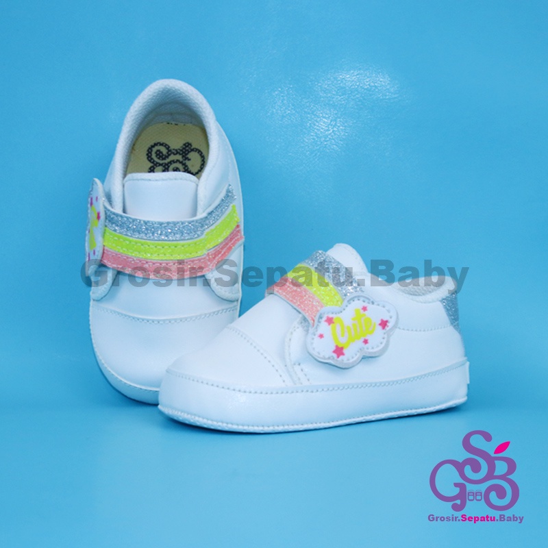 prewalker sepatu bayi perempuan umur 2 - 14 bulan model Cute Rainbow