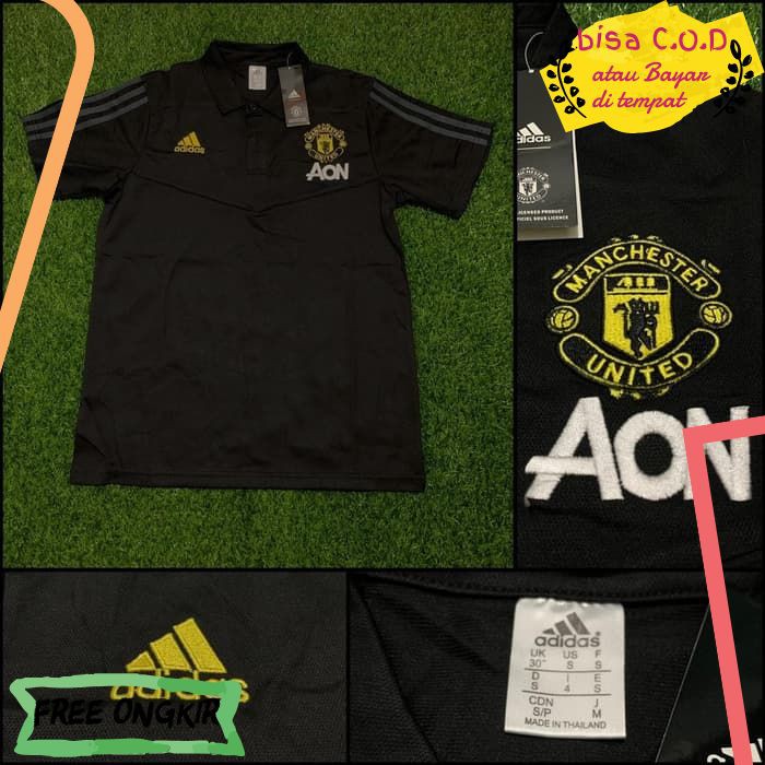 [COD]1061 KAOS POLO SHIRT POLOS PRIA WANITA MURAH MANCHESTER UNITED 3RD HITAM 2020 GRADE ORI