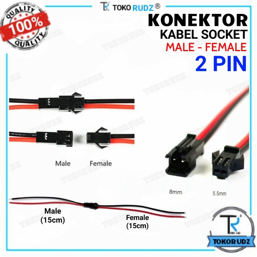 Konektor Kabel Soket DC LED SM Terminal Socket 2 3 4 Pin 1 Pasang Male Female