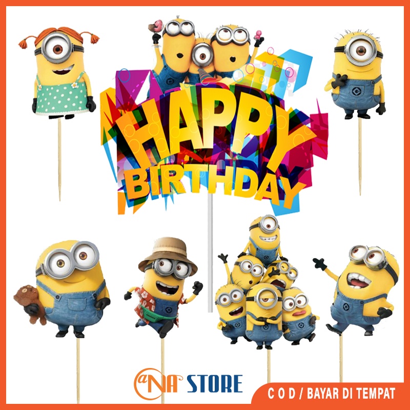 

TOPPER CAKE HAPPY BIRTHDAY HIASAN KUE ULANG TAHUN KARAKTER MINION