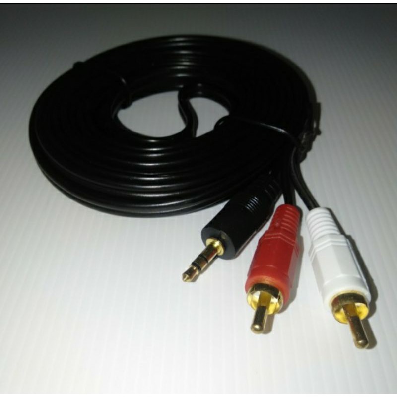 KABEL AUDIO JACK 3.5 - RCA 2 PANJANG 20 M / 1- 2 GOLD PLATED