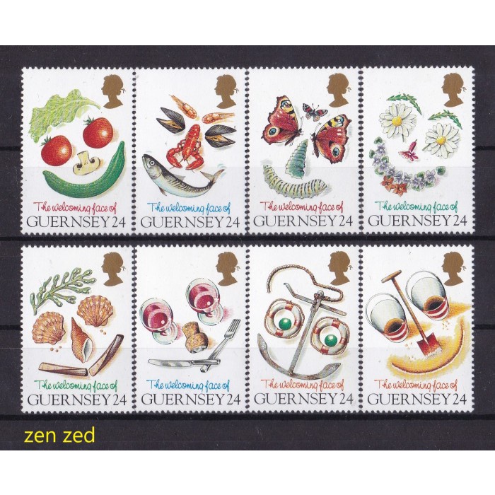 

0386 Perangko Guernsey 1995 Greeting The Welcoming Face 8v Mnh