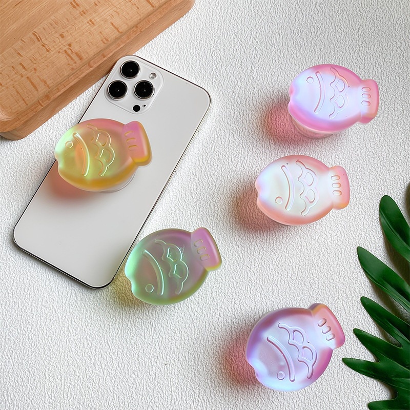 Braket Stand Holder Handphone Universal Bentuk Ikan 3D Bahan Silikon