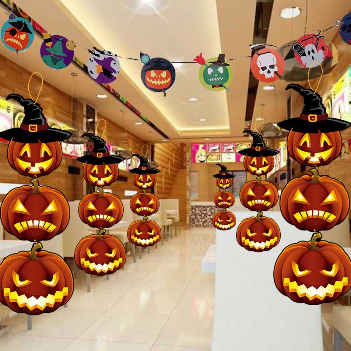 Gantungan Labu Susun Dekorasi Banner Pumpkin Jack O Lantern Halloween