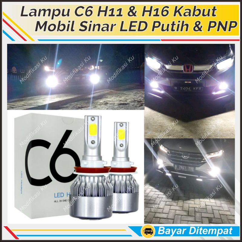 LAMPU KABUT C6 H11 FOGLAMP BUMPER LED MOBIL SINAR PUTIH: AVANZA XENIA BRIO MOBILIO BR-V HR-V CR-V JA