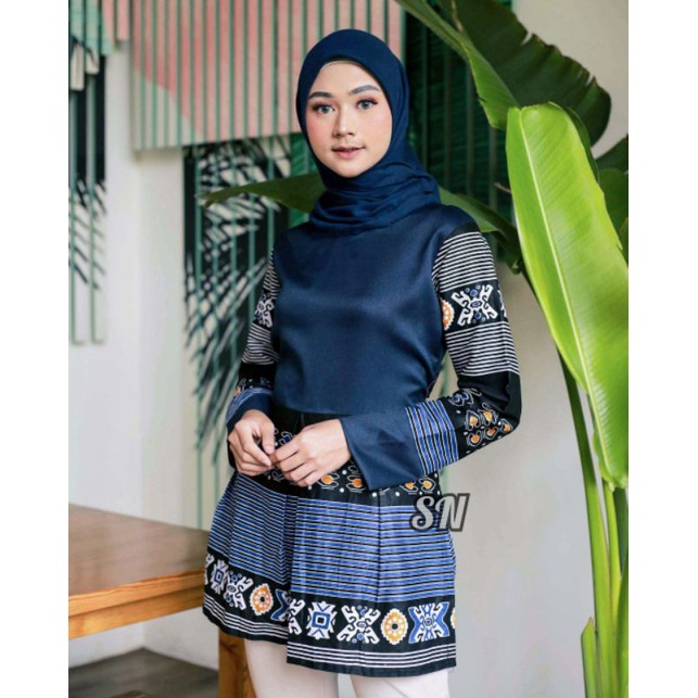 Baju Batik Wanita Modern Atasan Batik Wanita Blouse Batik Kerja Tunik Batik Kantor M L XL XXL 3L 4L Seragam Batik